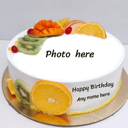 Online Happy Birthday Cake with Name and Photo Customizer