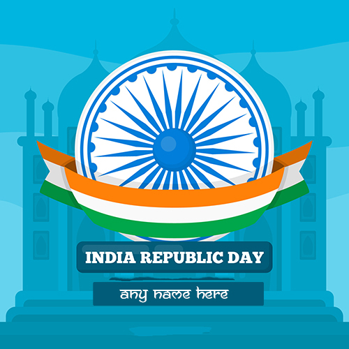 India Republic Day Wishes Card with Name Custom Edit