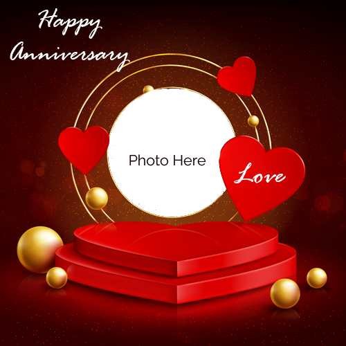 Happy Anniversary Love Card with Photo Custom Editing