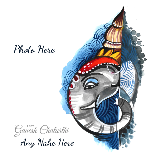 Happy Ganesh Chaturthi 2025 Card with Name and Photo Custom Edit