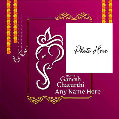 Happy Ganesh Chaturthi Card with Name and Photo Customization