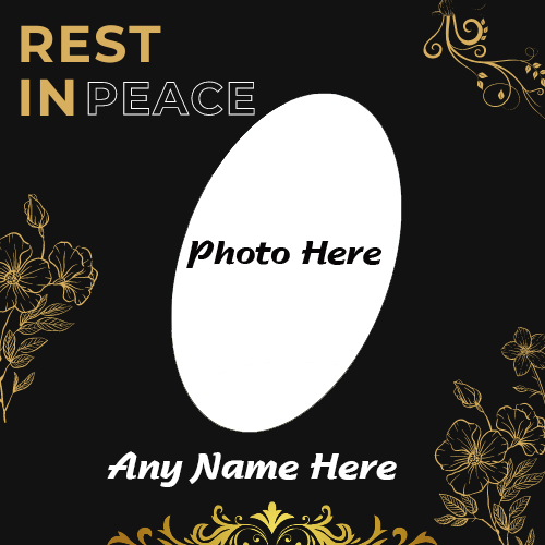 Custom Rest In Peace Card With Name And Photo Editor