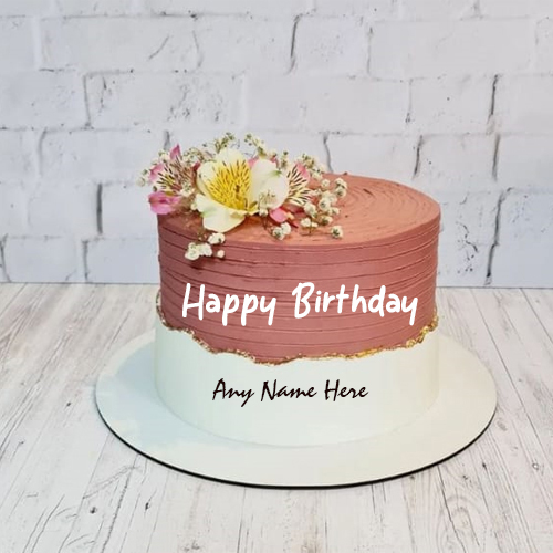 Beautiful Happy Birthday Greeting Cake with Name Custom Edit