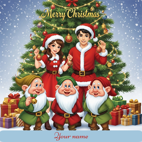 Create merry christmas 2025 wish card with your name