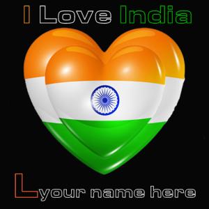 Indian Flag L Alphabet Image with Name Customization