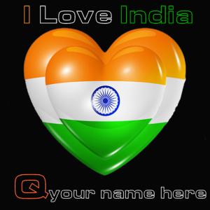 Indian Flag Q Alphabet Image with Name Customization