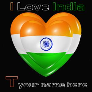 Indian Flag T Alphabet Image with Name Customization