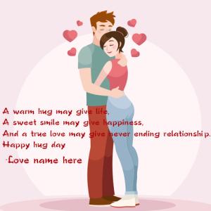 Hug Day Card With Personalized Name Editor