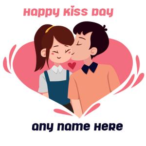 Unique Kiss Day Greeting Card With Custom Name