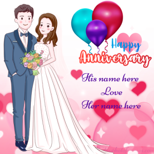 Happy Anniversary Card with Couple's Name Customization