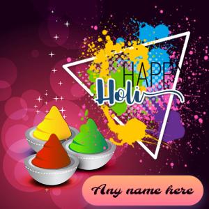 Happy Holi Greeting Card with Name Customization