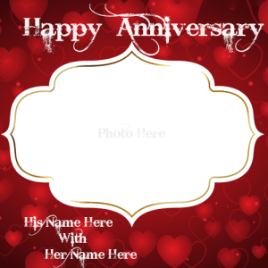 Wedding Anniversary Card with Name and Photo Customization