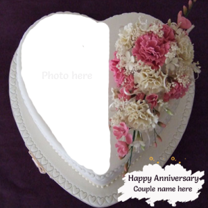 Wedding Anniversary Cake with Name and Photo Customization