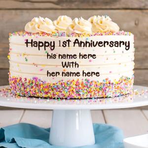 First Anniversary Cake with Name Editing