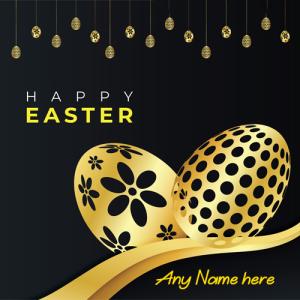 Happy Easter Day Wishes Card with Name Editing
