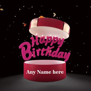 Happy Birthday Gift Card with Name Free Editing