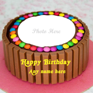 Kit Kat Birthday Cake with Name and Photo Editing Option