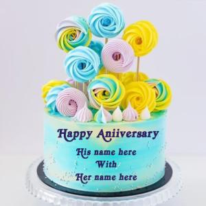 Anniversary Cake with Name Downloadable