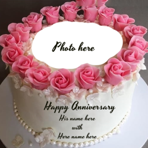 Create Online Anniversary Cake with Couple's Name and Photo Customization