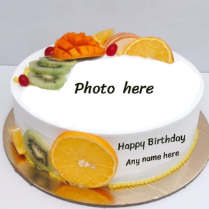 Online Happy Birthday Cake with Name and Photo Customizer