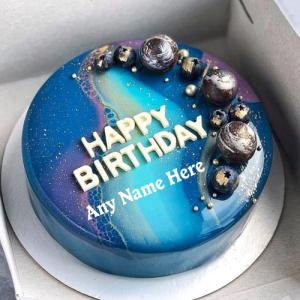 Beautiful Happy Birthday Cake with Name Customization