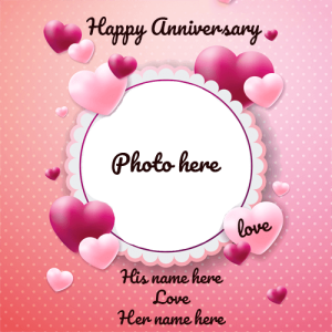 Happy Anniversary Photo Frame Customizable with Couple's Name