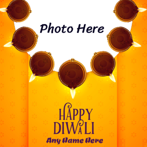 Beautiful Happy Diwali Greeting Card with Name and Photo