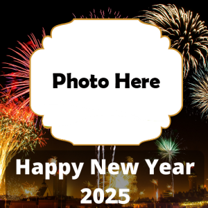 Happy New Year 2025 Photo Frame for Free Editing