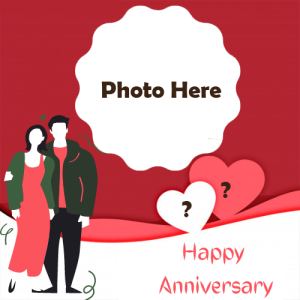 Happy Anniversary Photo Frame with Alphabet and Name Editing