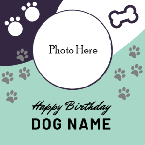 Dog Birthday Card with Name and Photo Customizable