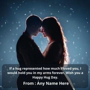 Personalized Happy Hug Day Card with Name Customization