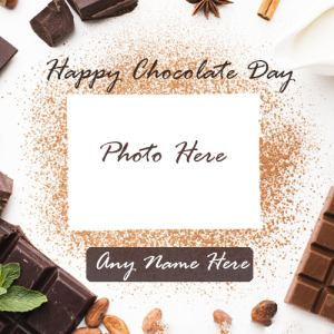 Happy Chocolate Day Card with Name and Photo Editing