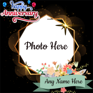 Happy Anniversary Wishes Card with Name and Photo Editing