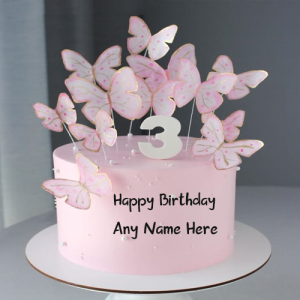3rd Birthday Cake for Girl with Name Customization
