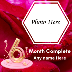 6-Month Completed Baby Photo Frame with Name Custom Editing
