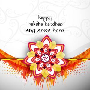 Swastik Rakhi Special Happy Raksha Bandhan Card with Name Editing