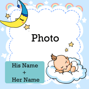 Baby Shower Photo Frame with Name and Couple’s Photo Editing