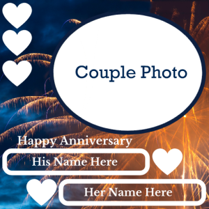 Happy Anniversary Card with Couple’s Name and Photo Editing