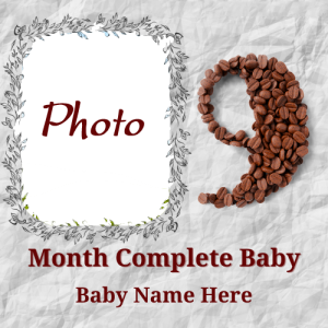 Special 9th Month Completed Greetings Card with Name and Photo