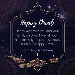 Happy Diwali Greetings Card with Name Online Editing