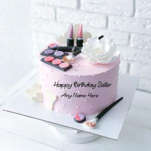 Happy Birthday Cake with Name for Sister Customization