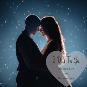 2 Days to Go Greeting Card with Couple’s Name and Photo Customization