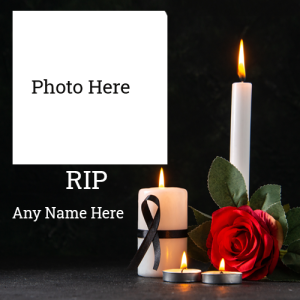 Condolence RIP Card with Name and Photo Custom Editing