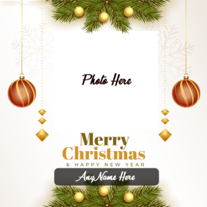 Merry Christmas and Happy New Year Wishes with Name Custom Edit