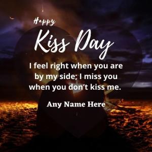 Happy Kiss Day 2025 Wishes Card with Name Customization