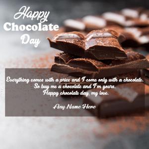 Create Happy Chocolate Day Card with Name Online Editing