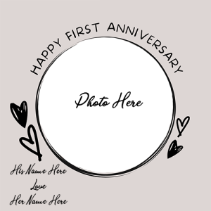 Make Happy First Anniversary Card with Couple’s Name and Photo Editing