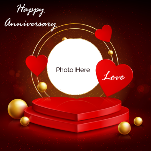 Happy Anniversary Love Card with Photo Custom Editing