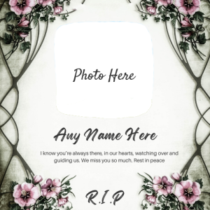 R.I.P. Card with Name and Photo Free Editing