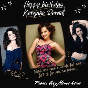 Kangana Ranaut Birthday Wishes Greeting Card with Name and Picture